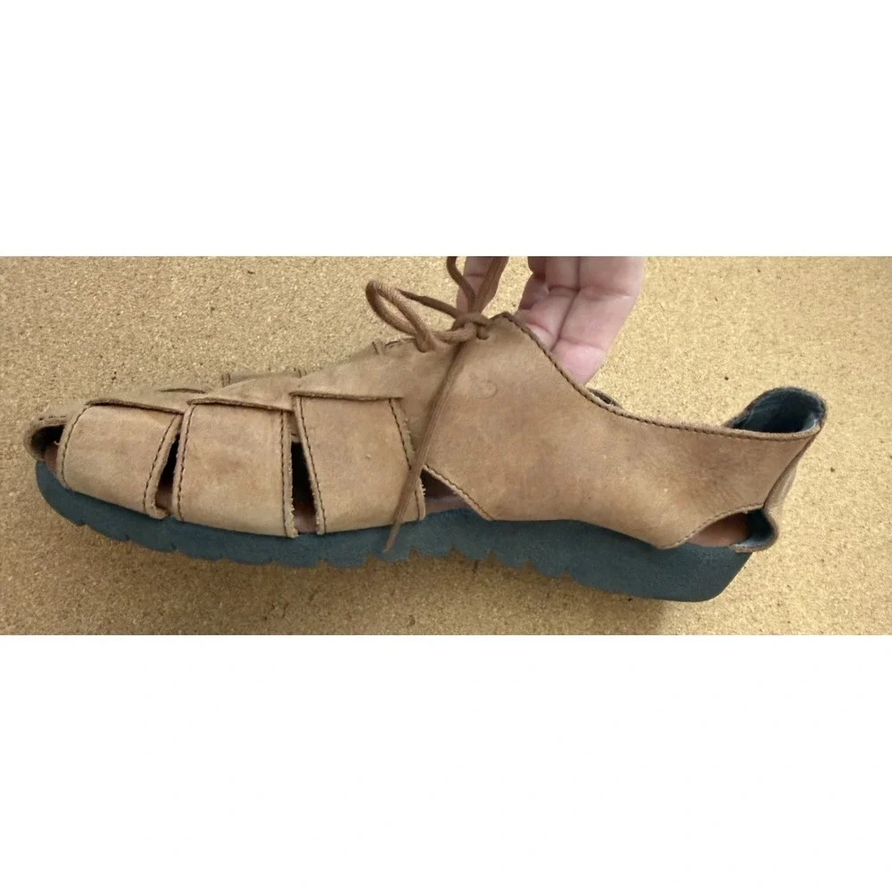 Vintage Trader Bay Woven Fisherman Sandals Brown Leather Men‎ 11 Preowned
